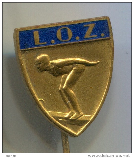 SWIMMING - L.O.Z. Old Pin, Badge, Enamel - Swimming