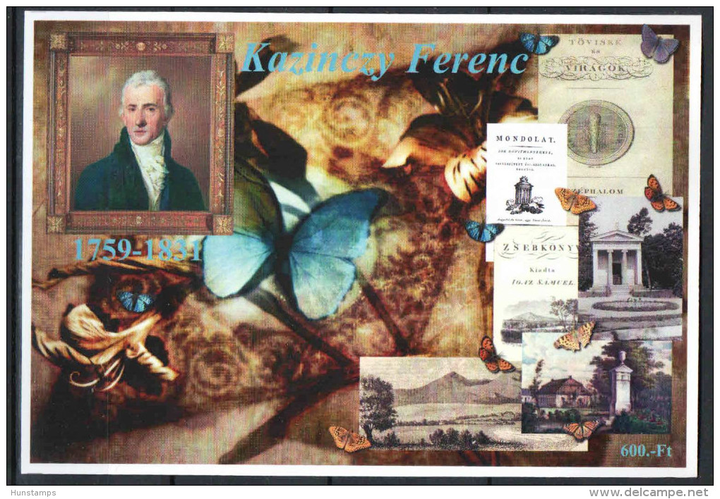 Hungary 2009. Ferenc Kazinczy Commemorative Sheet Special Catalogue Number: 2009/41. - Herdenkingsblaadjes