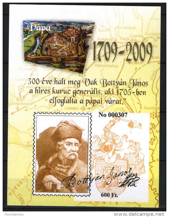 Hungary 2009. Vak Bottyán Commemorative Sheet Special Catalogue Number: 2009/55. - Feuillets Souvenir