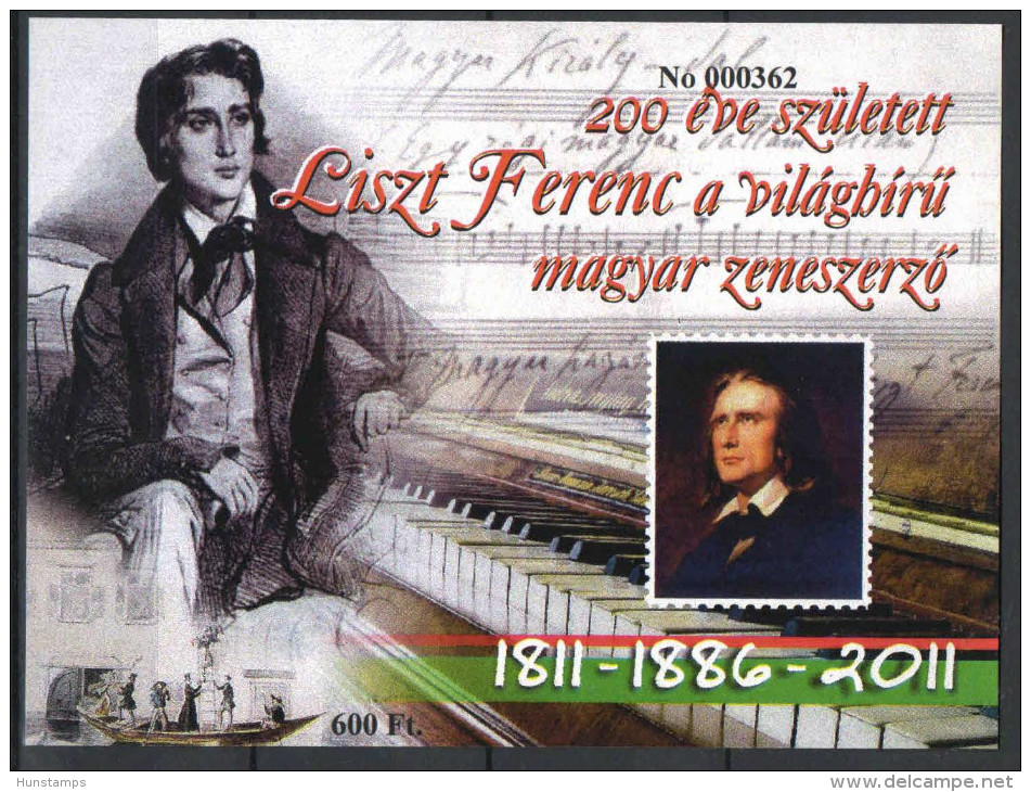 Hungary 2011. Ferenc List Composers Commemorative Sheet - Commemorative Sheets