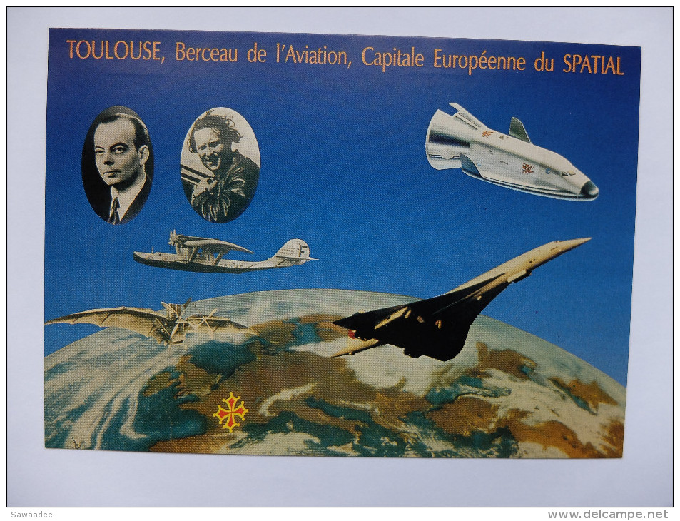 CARTE POSTALE - FRANCE - 100 ANS DE CLEMENT ADER A HERMES - 12° SALON CLUB CARTOPHILES MIDI PYRENEES 19 NOVEMBRE 1989 - Aviateurs