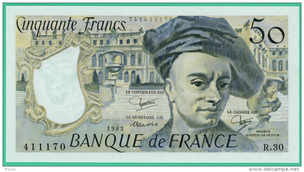 France -  50.Francs - Quentin De La Tour - N°. R.30 / 411170 - 1983 -  Neuf - 50 F 1976-1992 ''Quentin De La Tour''