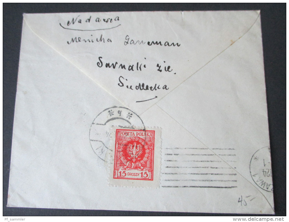 Polen 1924 Brief. HIAS Of America. Hebrew Immigrant Aid Society. Warschau. Judaika / Jewish Letter - Covers & Documents