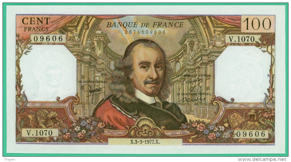 France -  100.Francs -  Corneille - N°. V.1070 / 09606 - X.3-3-1977.X. - Sup - 100 F 1964-1979 ''Corneille''