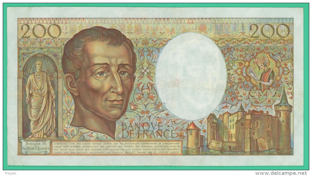 France -  200.Francs -  Montesquieu - N°.L.048 / 155864 - 1987- TTB - 200 F 1981-1994 ''Montesquieu''