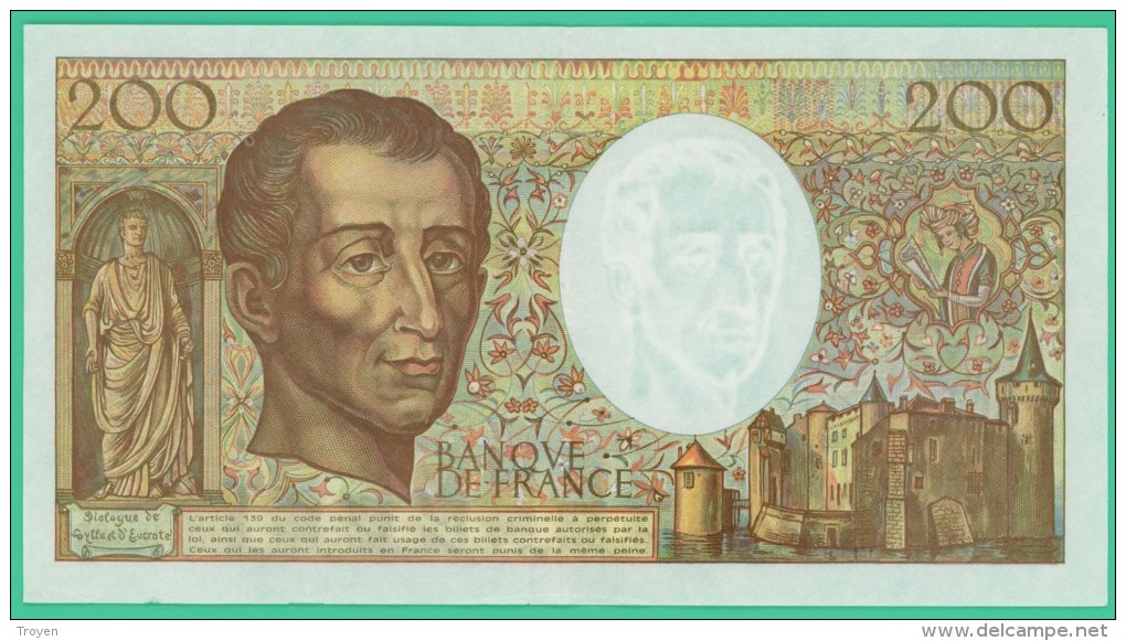 France -  200.Francs -  Montesquieu - N°.H.125 / 585589 - 1992 -  TTB - 200 F 1981-1994 ''Montesquieu''