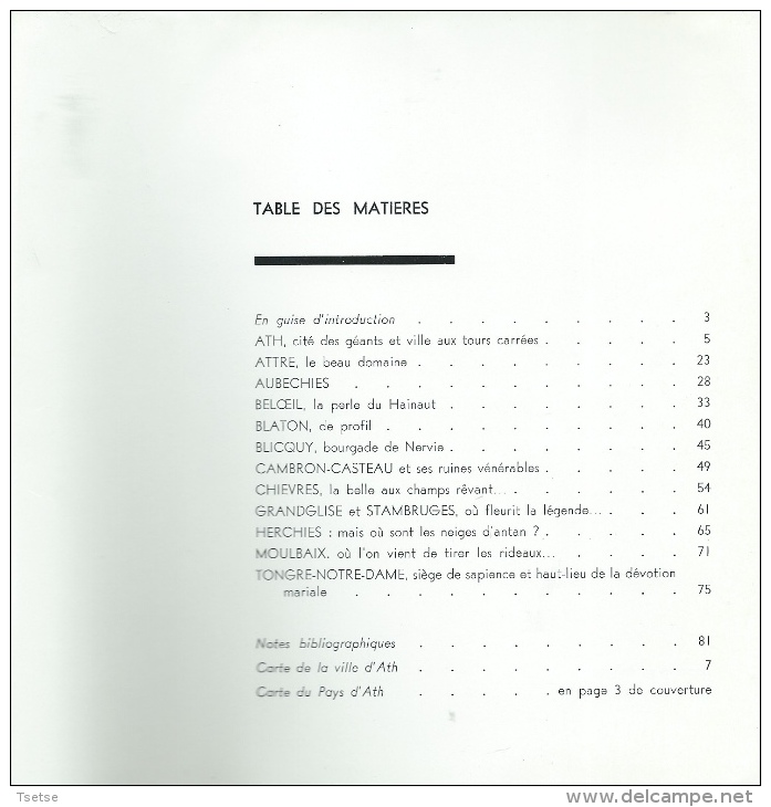 Ath - Le Pays d'Ath, livre écrit par Gilbert Smet - Edition de 1966