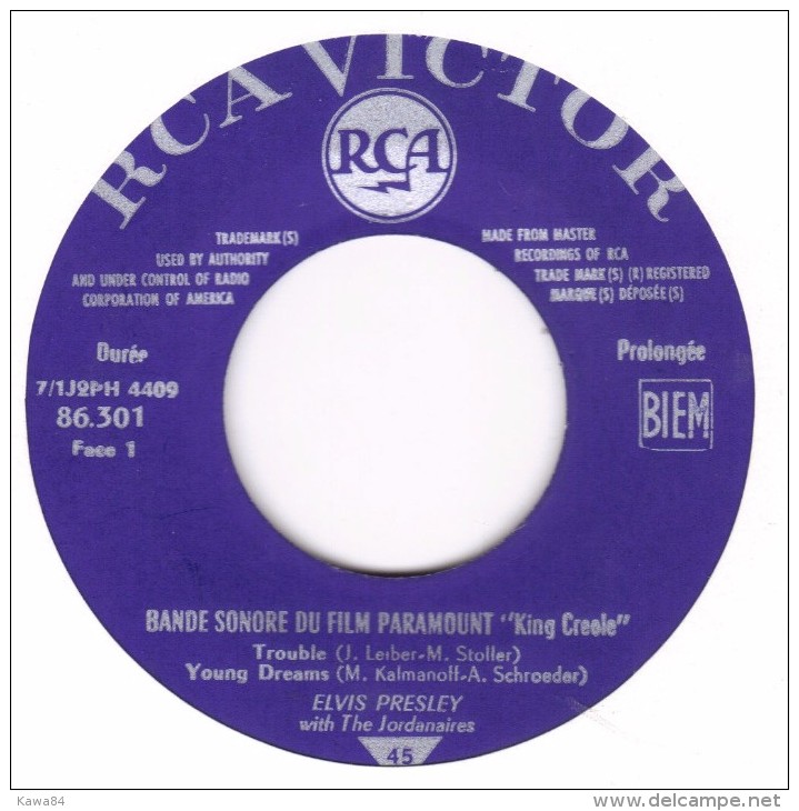 EP 45 RPM (7")  Elvis Presley  "  King Creole  " - Rock