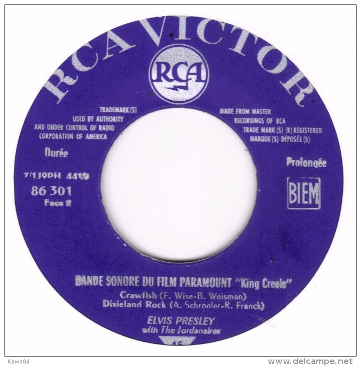 EP 45 RPM (7")  Elvis Presley  "  King Creole  " - Rock