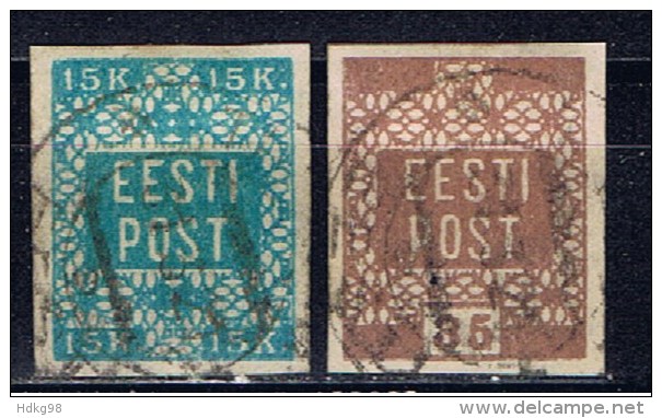 EE+ Estland 1919 Mi 2-3 Inschrift EESTI POST - Estland