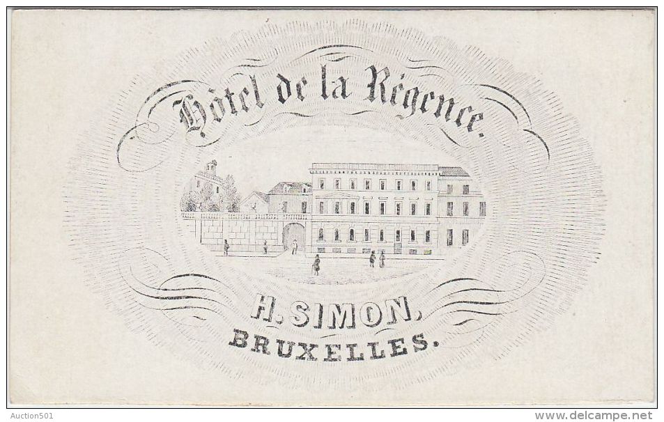 23355Mg Carte Porcelaine HOTEL De La REGENCE - H. SIMON - Bruxelles - 9.4x5.7c - Visitekaartjes