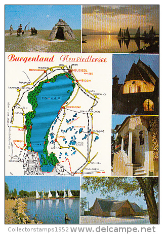 7013- POSTCARD, NEUSIEDLERSEE LAKE, SAILING, CHURCH, HORSEMANS - Autres & Non Classés