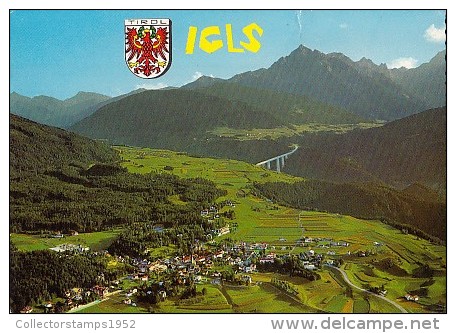 7131- POSTCARD, IGLS- EUROPA BRIDGE, MOUNTAINS, TOWN PANORAMA - Igls