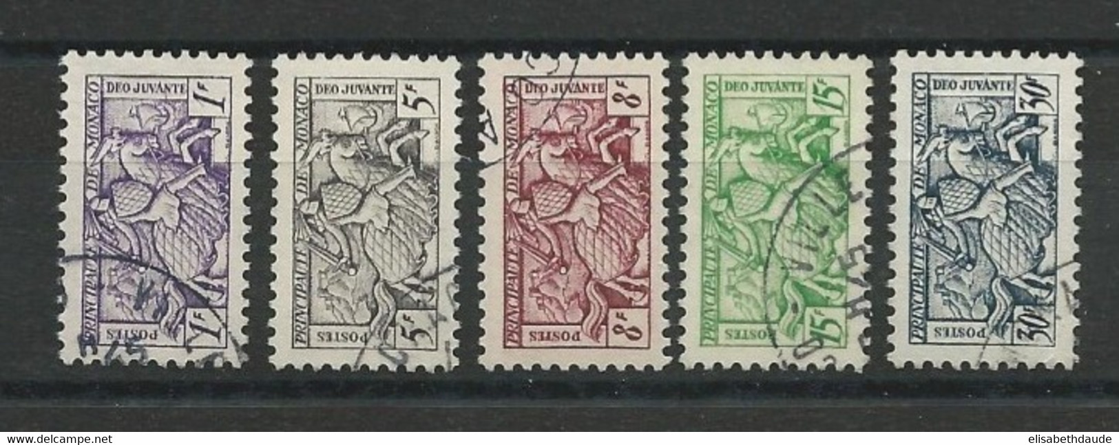 MONACO - 1951 - YVERT N°371/375 - OBLITERES - COTE = 42.5 EUR. - Used Stamps