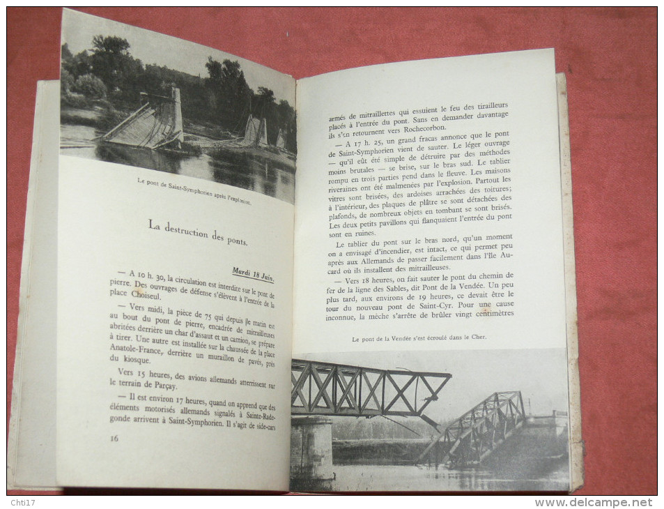 TOURS GUERRE WW2 LES JOURNEES HISTORIQUES DU 15 AU 23 JUIN 1940 / EDITEUR EPHEMERIDES 1940