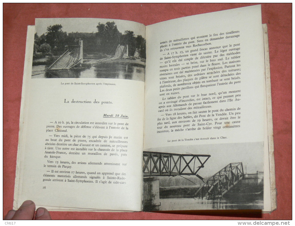 TOURS GUERRE WW2 LES JOURNEES HISTORIQUES DU 15 AU 23 JUIN 1940 / EDITEUR EPHEMERIDES 1940