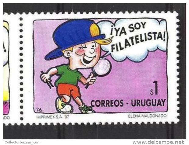 Soccer Humor Cartoon Boys Playing Philately Hobby URUGUAY Sc#1665 MNH STAMP Cv$5 - Film