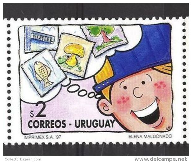 Soccer Humor Cartoon Boys Playing Philately Hobby URUGUAY Sc#1665 MNH STAMP Cv$5 - Cinema