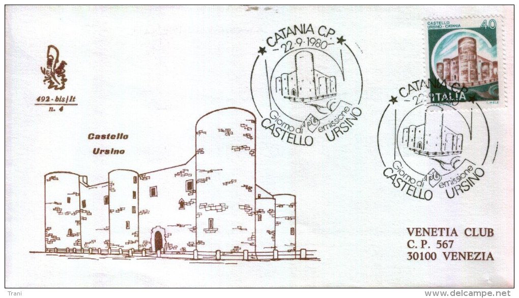 CASTELLO URSINO - CATANIA - 1980 - FDC