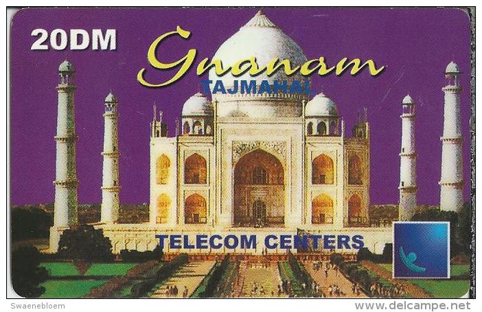 Telefoonkaart.- Duitsland. Telecom Centers. Gnanam. 20 DM. Taj Mahal - Tâdj-Mahal, Wit Marmeren Mausoleum In Agra. - GSM, Voorafbetaald & Herlaadbare Kaarten