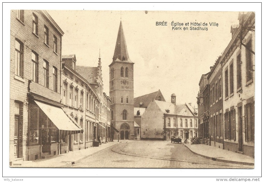 Carte Postale - BREE - Eglise Et Hôtel De Ville - Kerk En Stadhuis - CPA   // - Bree