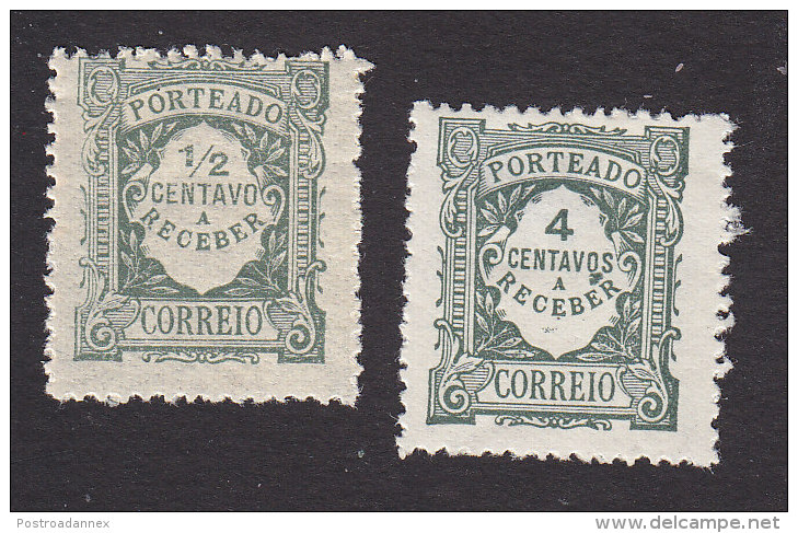Portugal, Scott J28-J29, Mint Hinged, Postage Due, Issued 1922, 1927 - Unused Stamps