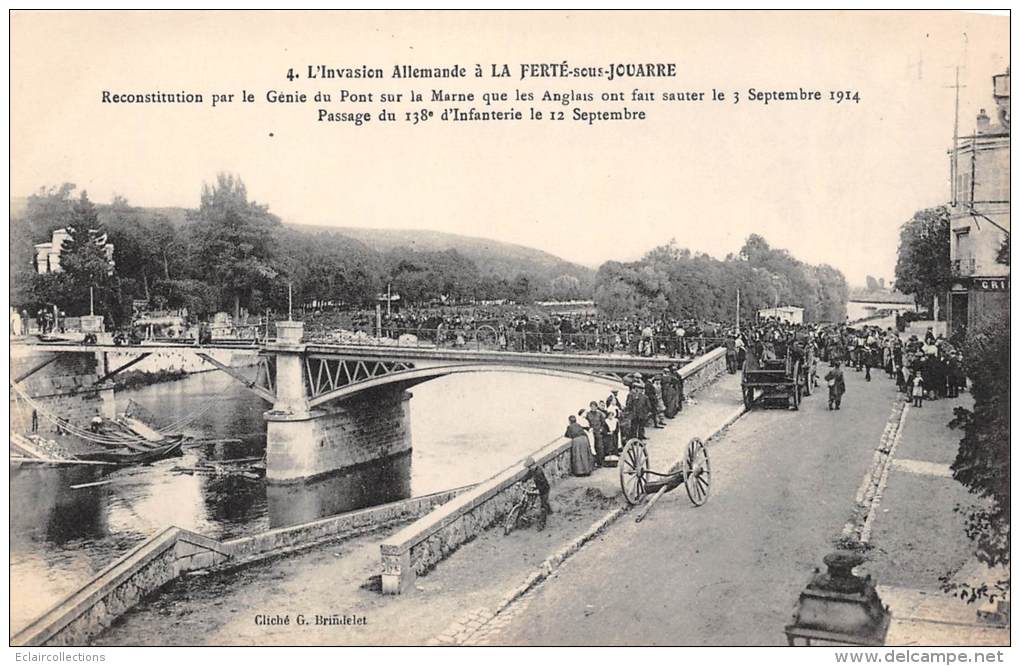 La Ferté Sous Jouarre    77     Reconstitution Du Pont Sur La Marne  Guere 14/18 - La Ferte Sous Jouarre