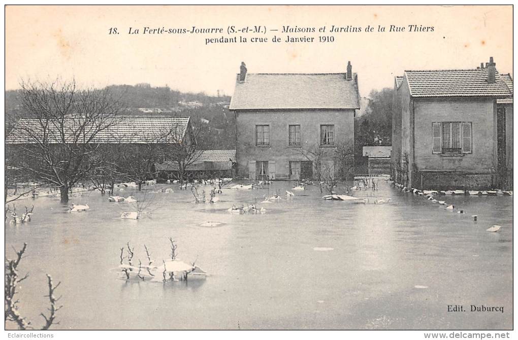 La Ferté sous Jouarre    77    Lot de  21 cartes dont :Hotel.Fabrique de billets.Chemin de halage.Inondations