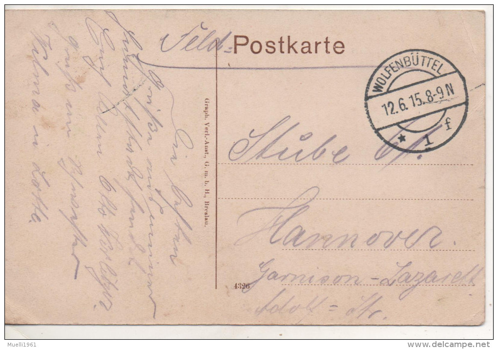 Nr.  2638 ,  AK   Wofenbüttel , Feldpost 1915 - Wolfenbuettel
