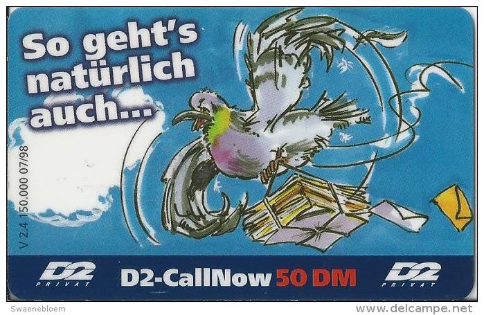 Telefonkarte.- Duitsland. D2-CallNow - 50 DM. D2 Privat - V 2.4 - 150.000.- 07/98 -  Postduif - GSM, Voorafbetaald & Herlaadbare Kaarten