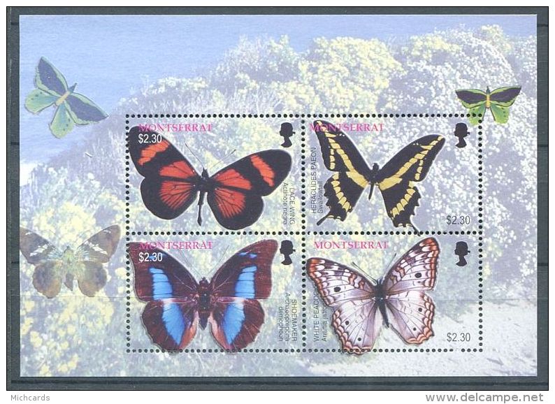 134 MONTSERRAT 2004 - Papillon Butterfly Schmetterling Mariposa (Yvert 1126/29) Neuf ** (MNH) Sans Trace De Charniere - Montserrat