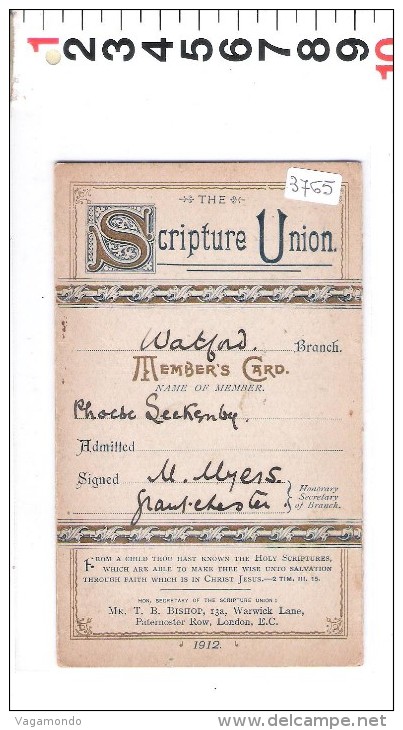 A 3765   CHILDREN'S SPECIAL SERVICE MISSION  SCRIPTURE UNION   1912 - Small : 1901-20