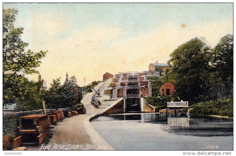 NV7/ Bingley Five Rise Locks Publ. The British Mirror Series (ca 1910) - Bradford