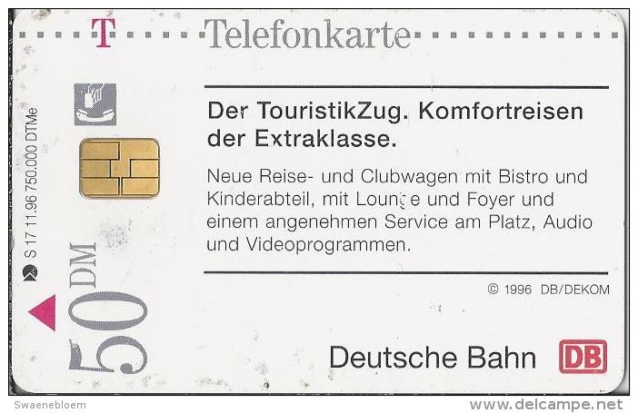 Telefonkarte.- Duitsland. Die Bahn Kommt. DB. 50 DM. Touristik Zug. Trein Eisenbahn. S 17 11.96. 750.000 DTMe. 2 Scans - P & PD-Reeksen : Loket Van D. Telekom