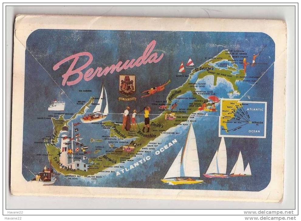 I217 ANTILLES BERMUDA CARNET MULTI VUES 1972 13 VUES TIMBRES - Bermudes