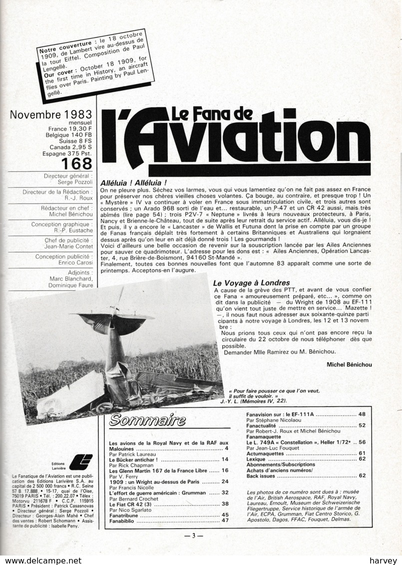 Fana de l'Aviation n°168 et 169 Novembre - Décembre 1983