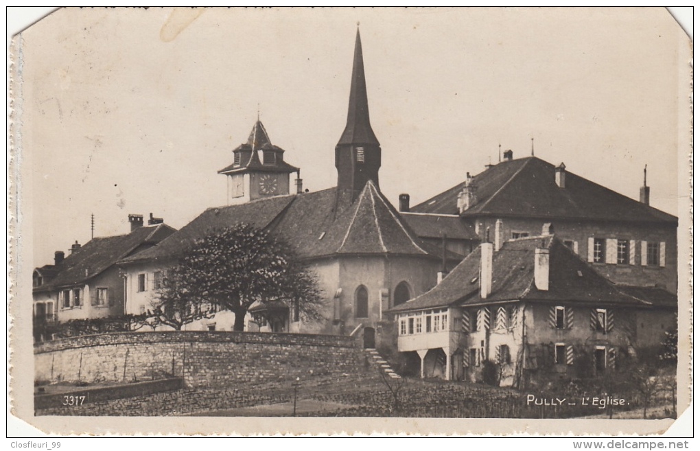 Pully - L´Eglise Oblitération Du Lieu 31.XII.1925 - Pully