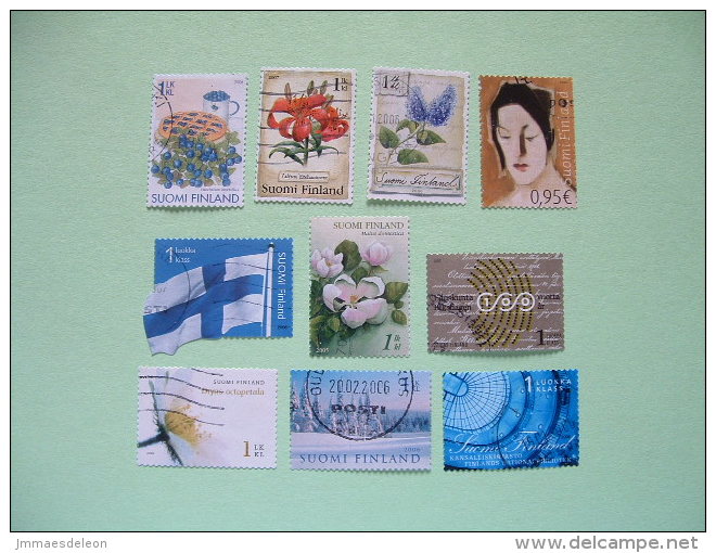 Finland 2005/06 Flowers Fruits Jelly Dessert Landscape Trees Painting Woman Flag - Gebruikt