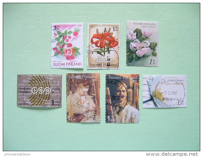 Finland 2005/07 Paintings Flowers Fruits - Used Stamps