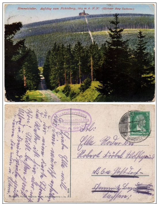 Alte Farbfoto-AK Himmelsleiter - Aufstieg Zum Fichtelberg (Höchster Punkt Sachsens) - Sonstige & Ohne Zuordnung