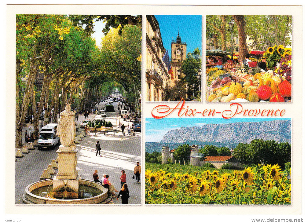 Aix-en-Provence: MERCEDES SPRINTER MINI-AUTOBUS, RENAULT MÉGANE & RENAULT TWINGO - Mirabeau, Tour De L'horloge, Victoire - Voitures De Tourisme