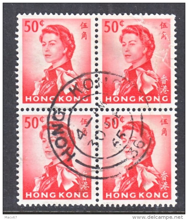 HONG KONG  210 X 4   (o)  Wmk.  314  .  UPRIGHT - Used Stamps