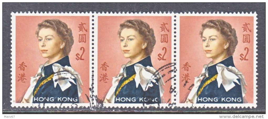 HONG KONG  214 X 3   (o)  Wmk.  314  .  UPRIGHT - Used Stamps