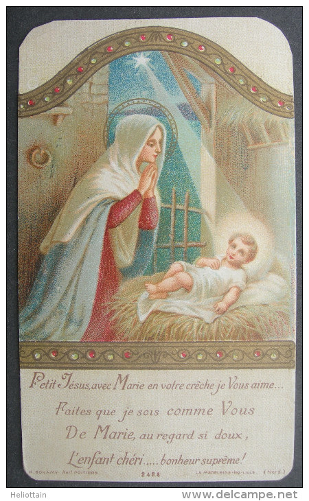 IMAGE PIEUSE (chromo Vers 1920) NOEL - L´ENFANT JESUS DE LA CRECHE / HOLY CHRISTMAS CARD / SANTINI / NATAL / Weihnachten - Images Religieuses