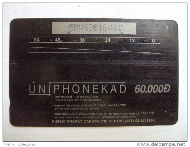 Vietnam Viet Nam Used Magnetic 60000d Phone Card / Phonecard : New Year 1999 / Flower / 02 Images - Vietnam