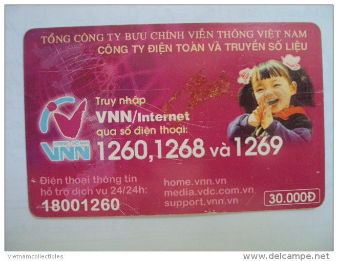 Vietnam Viet Nam Used Chip 30000d Phone Card / Phonecard : VNN Internet Advertisement / 02 Images - Vietnam