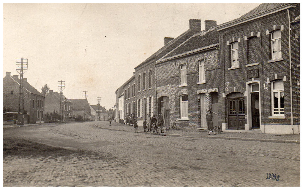 Carte Photo Thulin Rue Animé Rurale Hainaut Belgique - Other & Unclassified