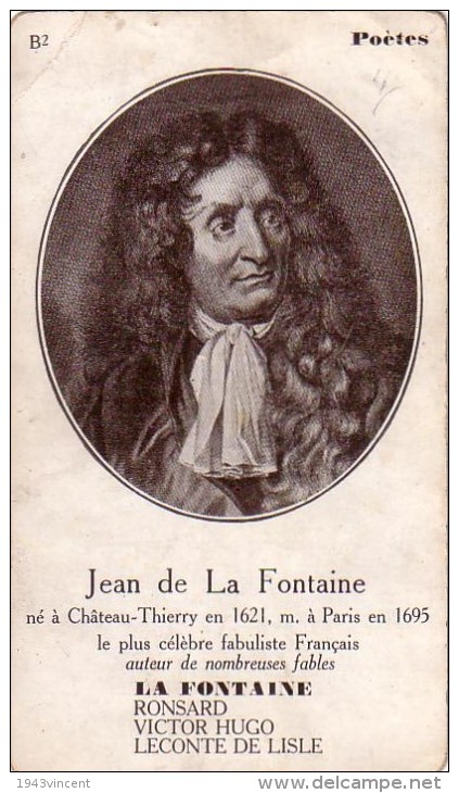 C 10510 - JEAN DE LA FONTAINE - Poete - 7 X 12 Cm - Histoire