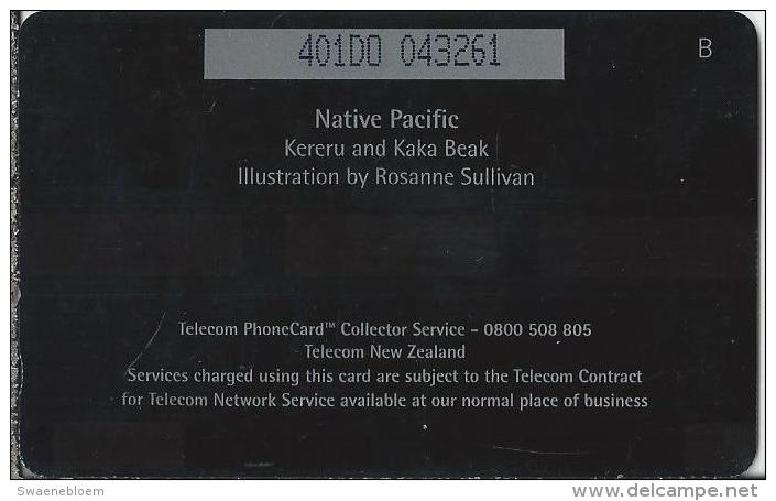 Telefoonkaart.- Nieuw-Zeeland. New Zealand - Native Pacific. Kereru And Kaka Beak. Illustration By Rosanne Sullivan - New Zealand