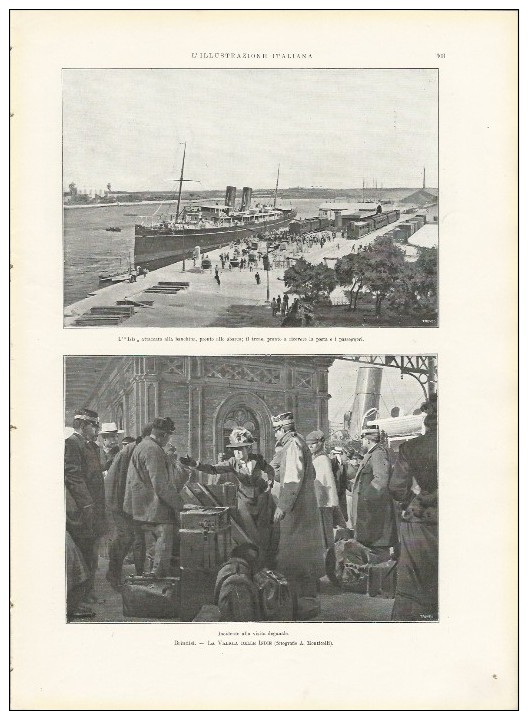 Rivista Del 1902 BRINDISI  E La Valigia Delle Indie -Splendida Incisione In Copertina + Otto Fotografie - Avant 1900